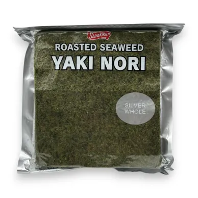 4035458211254_I056BC_Shirakiku Yakisushinori (Silver) 50pcs_Shirakiku Kuivattu Merilevä Sushi Nori 50pcs image